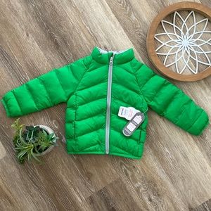 NWT - Green Toddler Packable Puffer Jacket - 2T